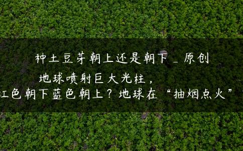 种土豆芽朝上还是朝下_原创
地球喷射巨大光柱,红色朝下蓝色朝上?地球在“抽烟点火”? 种土豆芽朝上还是朝下_原创
地球喷射巨大光柱,红色朝下蓝色朝上?地球在“抽烟点火”?